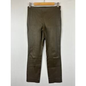 Vince Stitch Front Brown Lamb Leather Legging 27" Inseam Women's Size M